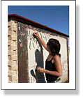 Elaine Painting Hakea Flowers